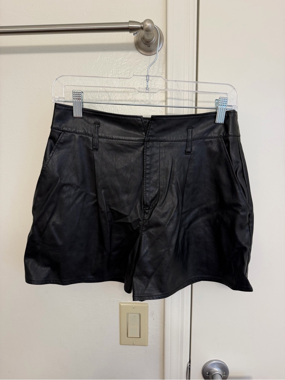 PAIGE Black Faux Leather Shorts Women’s Size 4